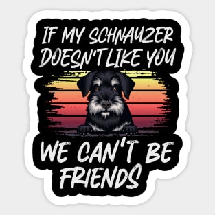 Schnauzer Dog Owner dog Lover Funny Quote Retro sunset Sticker